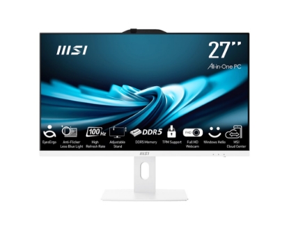 Obrázek MSI PC AiO PRO AP272P 14M-606XEU, i5-14400, 27" FHD, Anti-Glare, Non-touch, 8GB, 512GB SSD, N/A, No OS, White