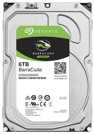 Obrázek SEAGATE HDD 6TB BARRACUDA, 3.5", SATAIII, 5400 RPM, Cache 256MB