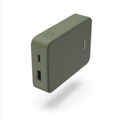 Obrázek Hama Colour 10, powerbanka 10000 mAh, 3 A, výstup: USB-C, USB-A, zelená