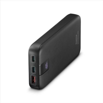 Obrázek Hama PD 10 powerbanka, 10000 mAh, PD, Qualcomm, 3 výstupy: 2x USB-C, 1x USB-A, LED displej