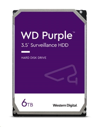 Obrázek WD PURPLE WD64PURZ 6TB, SATA III 3.5", 256MB, 175MB/s, Low Noise, CMR