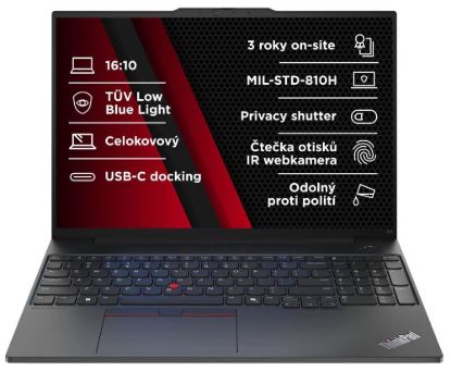 Obrázek LENOVO NTB ThinkPad E16 AMD G2 - Ryzen7 7735HS,16" WUXGA,32GB,1TBSSD,FHD+IRcam,W11P
