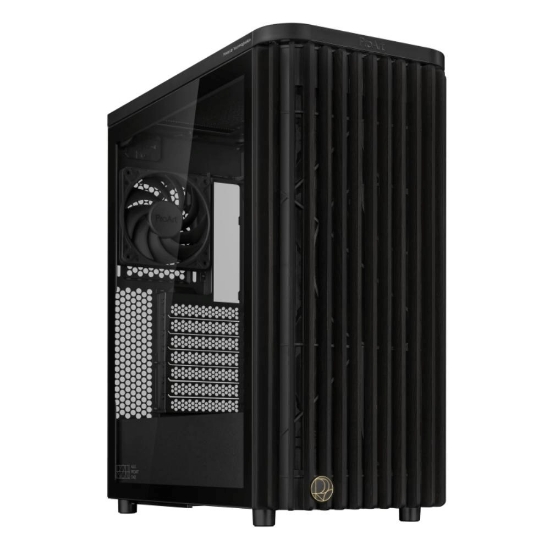 Obrázek ASUS case PROART PA401 WOOD TG, Mid Tower, ATX, 1xUSB-C Gen2x2, 2xUSB 3.0, 2x 160mm Fan, 1x 120mm Fan, černá
