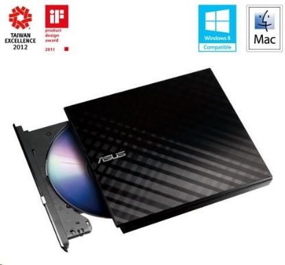 Obrázek ASUS DVD Writer SDRW-08D2S-U LITE/BLACK, External Slim DVD-RW, black, USB