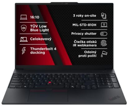 Obrázek LENOVO NTB ThinkPad E16 G3 - Core7 240H, 16" WUXGA, 16GB, 512SSD, IRcam, W11P