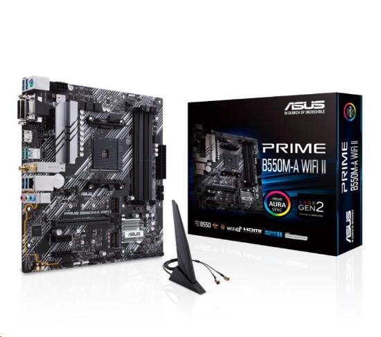 Obrázek ASUS MB Sc AM4 PRIME B550M-A WIFI II, AMD B550, 4xDDR4, 1xHDMI, 1xDVI, 1xVGA, WI-FI, mATX
