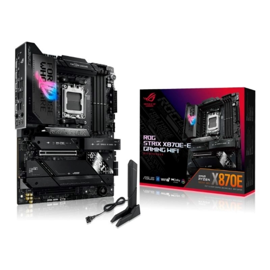 Obrázek ASUS MB Sc AM5 ROG STRIX X870E-E GAMING WIFI, AMD X870, 4xDDR5, 1xHDMI, 2xThunderbolt, WiFi
