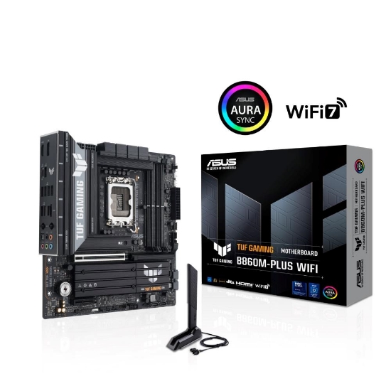 Obrázek ASUS MB Sc LGA1851 TUF GAMING B860M-PLUS WIFI, Intel B860, 4xDDR5, 1xUSB4, 1xDP, 1xHDMI, WiFi, mATX