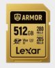 Obrázek Lexar SDXC ARMOR Gold UHS- II U3, Stainless Steel, IP68 R280/ W210 (V60) 512 GB