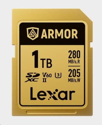 Obrázek Lexar SDXC ARMOR Gold UHS-II U3, Stainless Steel, IP68 R280/W210 (V60) 1TB