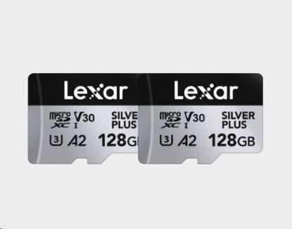 Obrázek Lexar microSDXC Silver Plus 1066x UHS-I/U3/A2/4K R205/W150 (V30) 128GB - 2pack