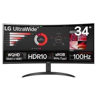 Obrázek LG MT VA LED 34" 34WR50QK - VA panel, 3440x1440, 2xHDMI, DP, zakriven