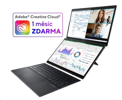 Obrázek ASUS NTB Zenbook Duo (UX8406CA-OLED068X), Ultra 9-185H, 14" 2880 x 1800, 32GB, 2TB SSD, Intel Arc, W11 Pro, Gray