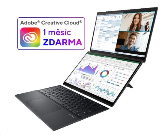 Obrázek ASUS NTB Zenbook Duo (UX8406CA-OLED068X), Ultra 9-185H, 14" 2880 x 1800, 32GB, 2TB SSD, Intel Arc, W11 Pro, Gray
