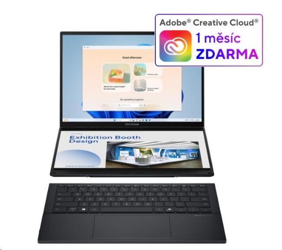 Obrázek ASUS NTB Zenbook Duo (UX8406CA-OLED088W), Ultra 7 255H, 14" 3K, 32GB, 1TB SSD, Intel Arc, W11 Home, Inkwell Gray