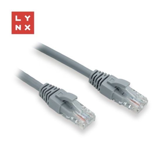 Obrázek LYNX UTP patch kabel Cat6, PVC, 0,3m, šedý (balení obsahuje 10ks)