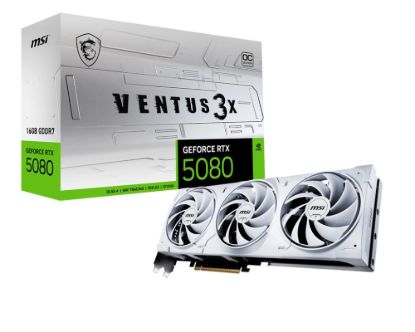Obrázek MSI VGA NVIDIA GeForce RTX 5080 16G VENTUS 3X OC WHITE, RTX 5080, 16GB GDDR7, 3xDP, 1xHDMI
