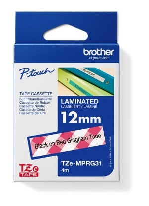 Obrázek BROTHER Originální Brother TZe-MPRG31 - se vzorem červených kachliček, šířka 12 mm