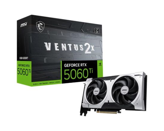 Obrázek MSI VGA NVIDIA GeForce RTX 5060 Ti 8G VENTUS 2X PLUS, RTX 5060 Ti, 8GB GDDR7, 3xDP, 1xHDMI
