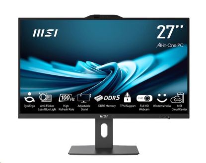 Obrázek MSI PC AiO PRO AP272P 14M-886XEU, i7-14700, 27" FHD, Anti-Glare, Non-touch, 16GB, 1TB SSD, N/A, No OS, Black