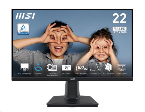 Obrázek MSI LCD PRO MP225, 21.45", 1920 x 1080, VA, 100Hz, 300nits, VESA 100x100, Black