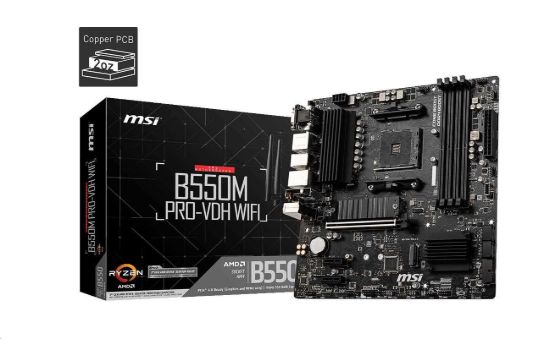 Obrázek BAZAR - MSI MB Sc AM4 B550M PRO-VDH WIFI, AMD B550, 4xDDR4, VGA, mATX - Po opravě (Bez příšlušenství)