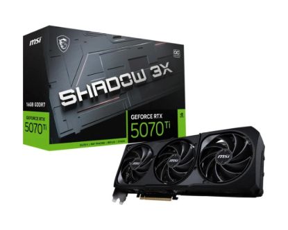 Obrázek BAZAR - MSI VGA NVIDIA GeForce RTX 5070 Ti 16G SHADOW 3X OC, RTX 5070 Ti, 16GB GDDR7, 3xDP, 1xHDMI BULK - Po opravě (Bez