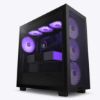 Obrázek NZXT skříň H7 Flow RGB edition / ATX / 3x 140 mm fan / USB- C / 2x USB / prosklená bočnice / mesh panel / RGB / černá