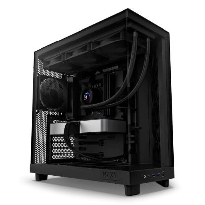 Obrázek NZXT skříň H6 Flow dvoukomorová / MidT / 3x120mm fan / 2xUSB 3.2 / USB-C / prosklená bočnice i čelo / černá
