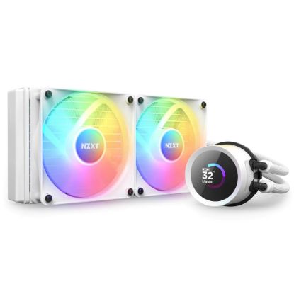 Obrázek NZXT vodní chladič Kraken 240 RGB / 2x120mm fan / 4-pin PWM / LCD disp. / 6 let / bílá