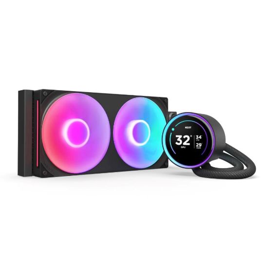 Obrázek NZXT vodní chladič Kraken 280 ELITE RGB / 2x140mm RGB fan / 4-pin PWM / LCD disp. / 6 let