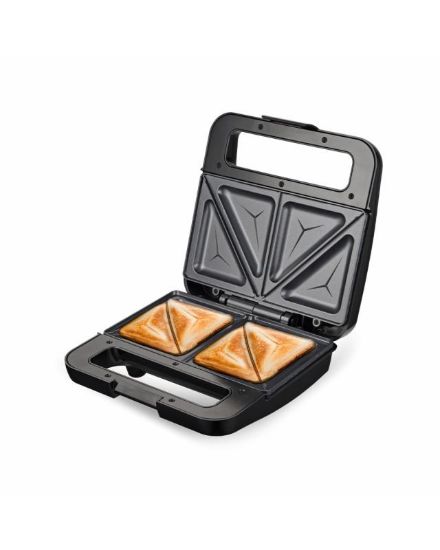 Obrázek ORAVA ST-107 sendvičovač, nepřilnavý povrch, tepelná pojistka, 2 kontrolky, černý / stříbrný