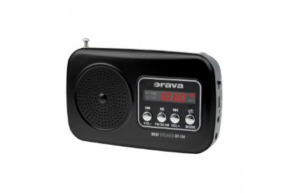Obrázek Orava RP 130 přenosný rádiopřijímač, SD Karta, výstup na sluchátka, LED displej, FM rádio, USB, AUX vstup, černý