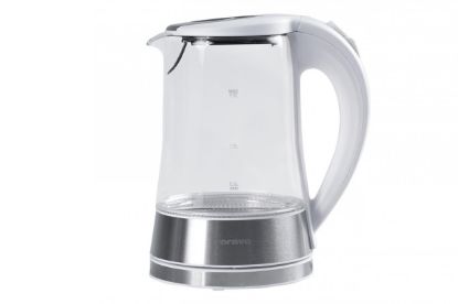 Obrázek Orava VK-4017 W rychlovarná konvice, 2200 W, 1.7 l, skleněná, LED podsvícení, automatické vypnutí, bílá