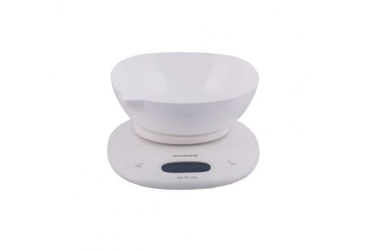 Obrázek ORAVA EV-14 digitální kuchyňská váha s miskou, LCD displej, funkce TARE, přesnost 1 g