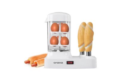 Obrázek Orava HM- 03 hotdogovač s nádstavcem na vaření vajec, 340 W, pro 6 párků, bílá
