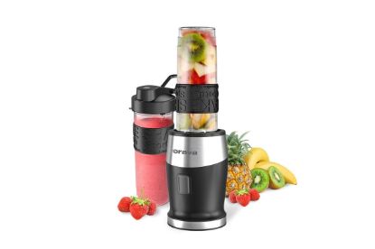 Obrázek Orava RM- 700 smoothie mixér, 500 W, nerezové nože, 23000 RPM, 92 dB, 1 rychlost, 570 ml, stříbrná / černá