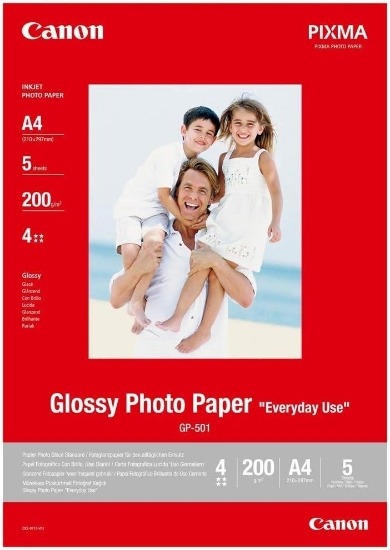 Obrázek Canon fotopapír GP-501 A4, 10x15 cm, lesklý, 5 ks, 210g