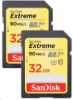 Obrázek SanDisk SDHC karta 32 GB Extreme (90MB/ s V30 UHS- I U3) 2- pack