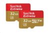 Obrázek SanDisk MicroSDHC karta 32 GB Extreme (100MB/ s, A1 C10 V30 UHS- I U3, pro akční kamery) + adaptér, Twin Pack