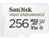 Obrázek SanDisk MicroSDXC karta 256 GB High Endurance (R: 100/ W: 40 MB/ s, Class 10, U3 V30) + adaptér