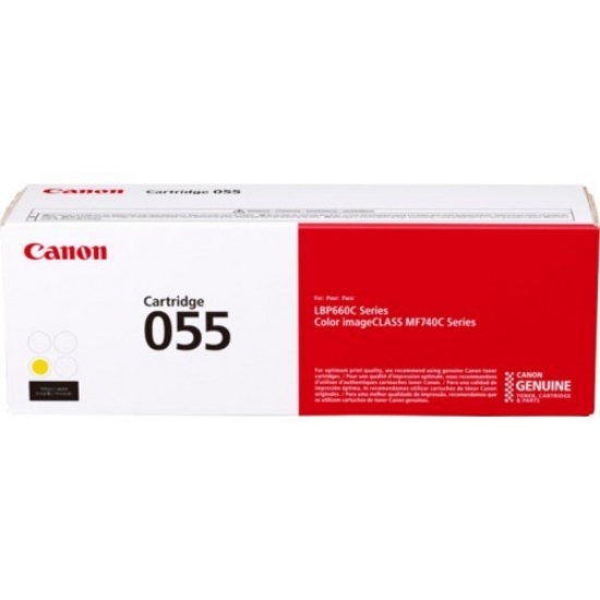Obrázek Canon TONER CRG-055 žlutý pro i-SENSYS LBP663Cdw, LBP664Cx, MF742Cdw, MF744Cdw (2100 str.)
