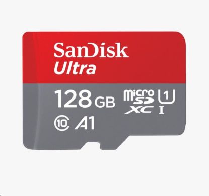 Obrázek SanDisk MicroSDXC karta 128GB Ultra (100MB/s, Class 10, Android) + adaptér