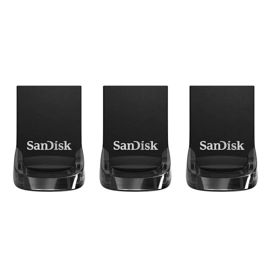 Obrázek SanDisk Flash Disk 32GB Ultra Fit Flash Drive, USB 3.2, Černá, 3 Pack