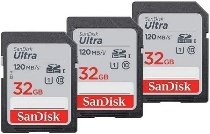 Obrázek SanDisk SDHC karta 32GB Ultra (R:120/W:120 MB/s, UHS-I, C10), 3-Pack