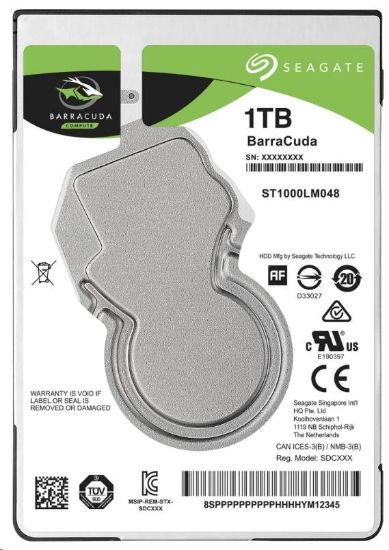 Obrázek SEAGATE HDD 1TB BARRACUDA, 2.5", SATAIII, 5400 RPM, Cache 128MB, 7mm