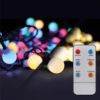 Obrázek Solight LED 2v1 venkovní vánoční řetěz, koule, dálkový ovladač, 200LED, RGB+bílá, 20m+5m, 8 funkcí, IP44