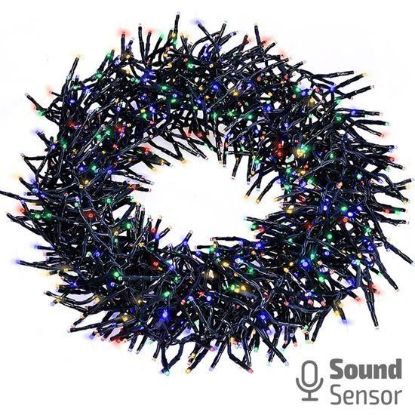 Obrázek Solight LED venkovní vánoční řetěz s dálkový ovládáním a zvukovým senzorem - Cluster, 576 LED