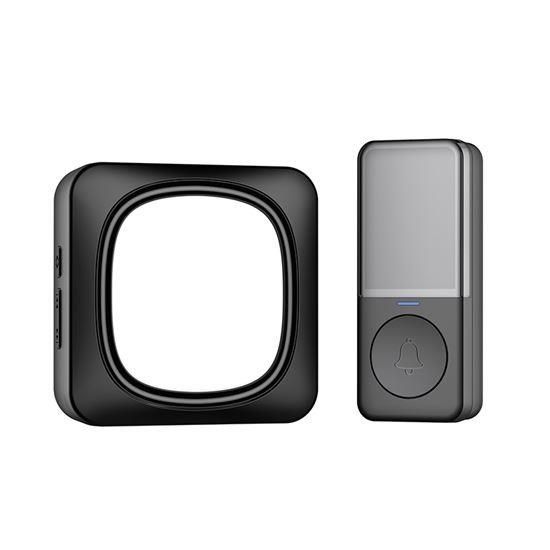 Obrázek Solight bezdrátový zvonek a noční světélko, do zásuvky, 150m, černý, learning code