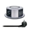 Obrázek Solight 3z + USB A+C 20 W PD, Wireless 10 W, výsuvný blok zásuvek, 2m, stříbrný
